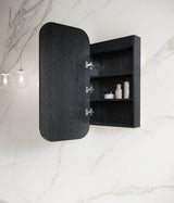 LED Newport 900(H)x450(W) Black Oak Shaving Cabinet - Premium Edition