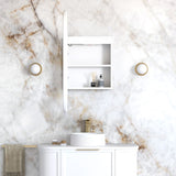 LED Noosa 900(H)x450(W) White Shaving Cabinet - Premium Edition - close-up detail view
