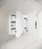 LED Bondi 1200(W)x750(H) White Shaving Cabinet - Premium Edition - side profile view