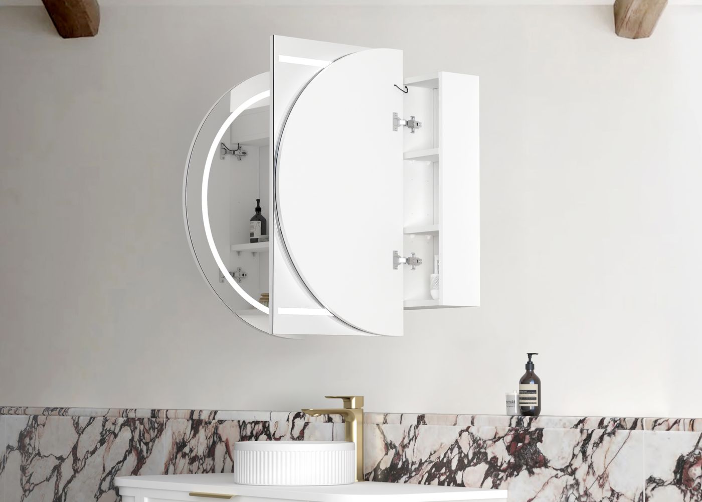 LED Bondi 1200(W)x750(H) White Shaving Cabinet - Premium Edition