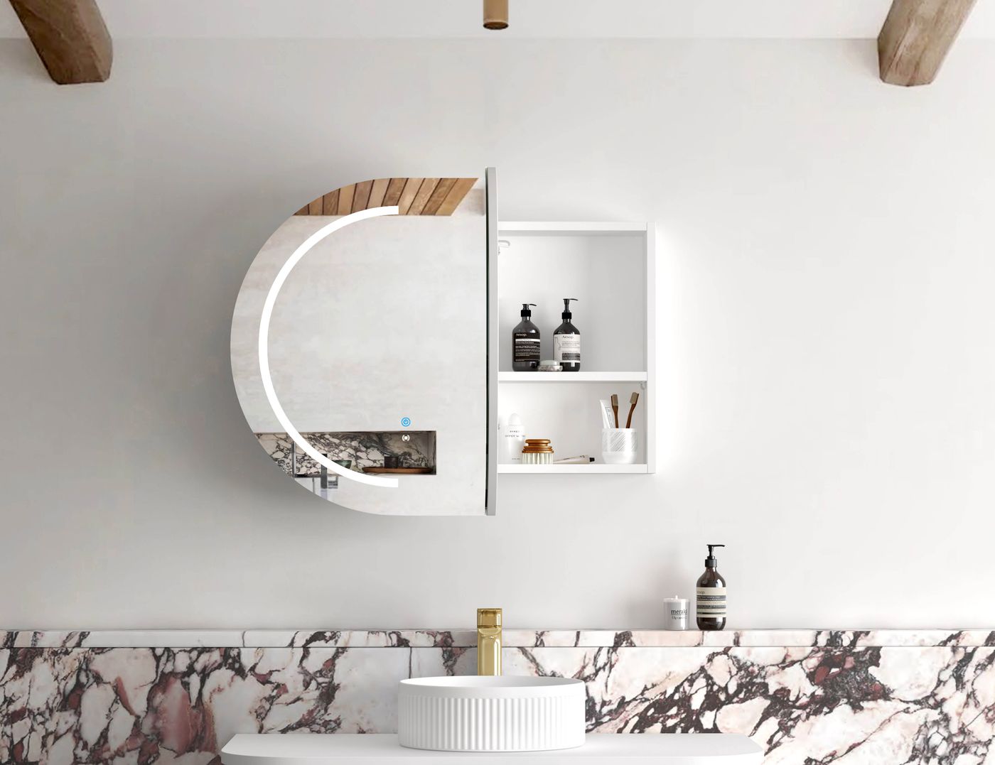 LED Bondi 900(W)x600(H) White Shaving Cabinet - Premium Edition