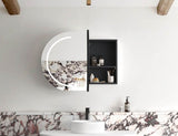LED Bondi 900(W)x600(H) Black Oak Shaving Cabinet - Premium Edition - angled product view