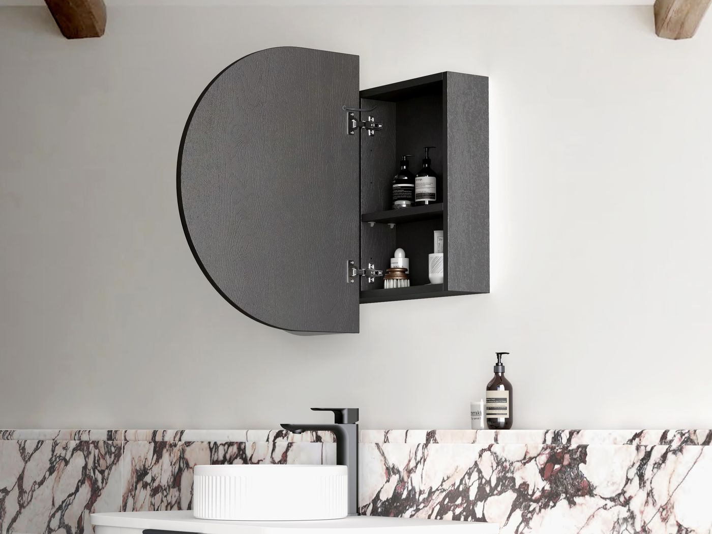 LED Bondi 900(W)x600(H) Black Oak Shaving Cabinet - Premium Edition