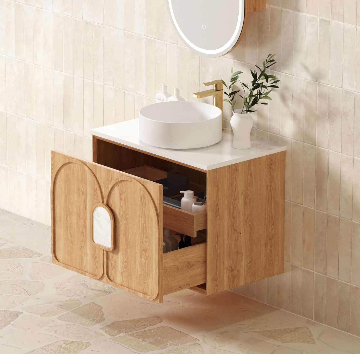 Laguna Mark II 750mm Woodland Oak Wall Hung Vanity
