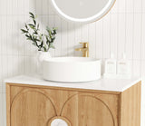 Laguna Mark II 750mm Woodland Oak Wall Hung Vanity - close-up detail view