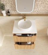 Byron Fluted 600mm Woodland Oak Wall Hung Vanity
