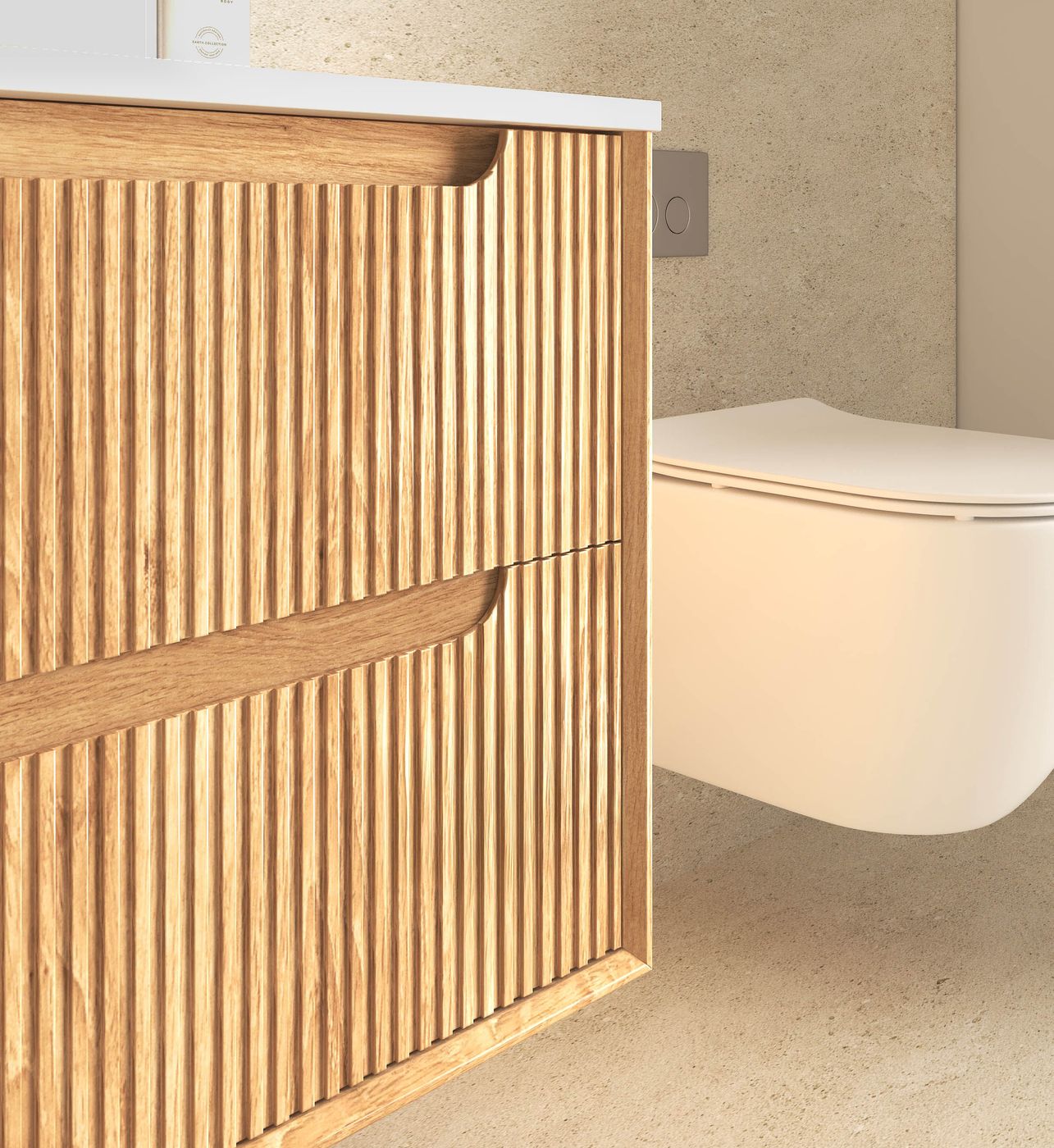 Byron Fluted 750mm Woodland Oak Wall Hung Vanity