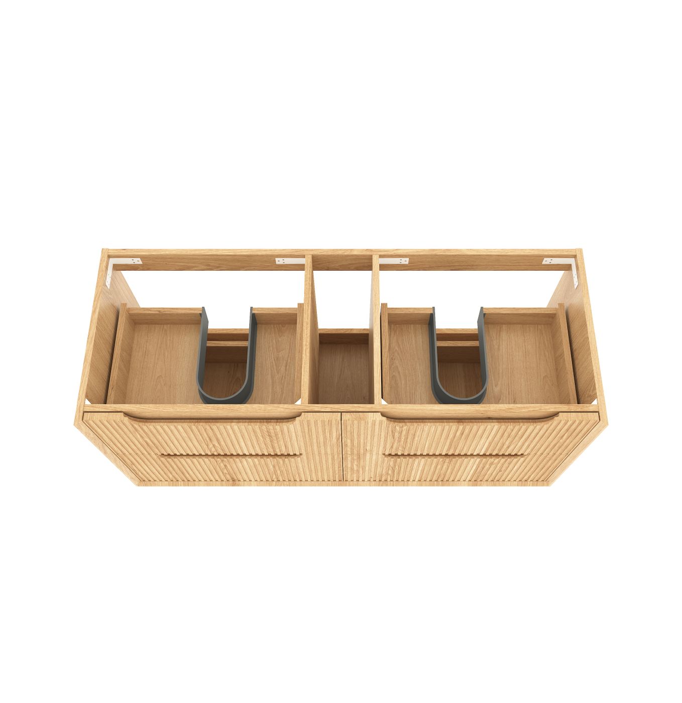 Byron Fluted 1200mm Woodland Oak Four Drawer Wall Hung Vanity