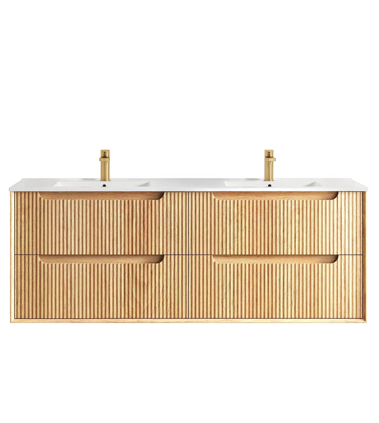 Byron Fluted 1500mm Woodland Oak Wall Hung Vanity