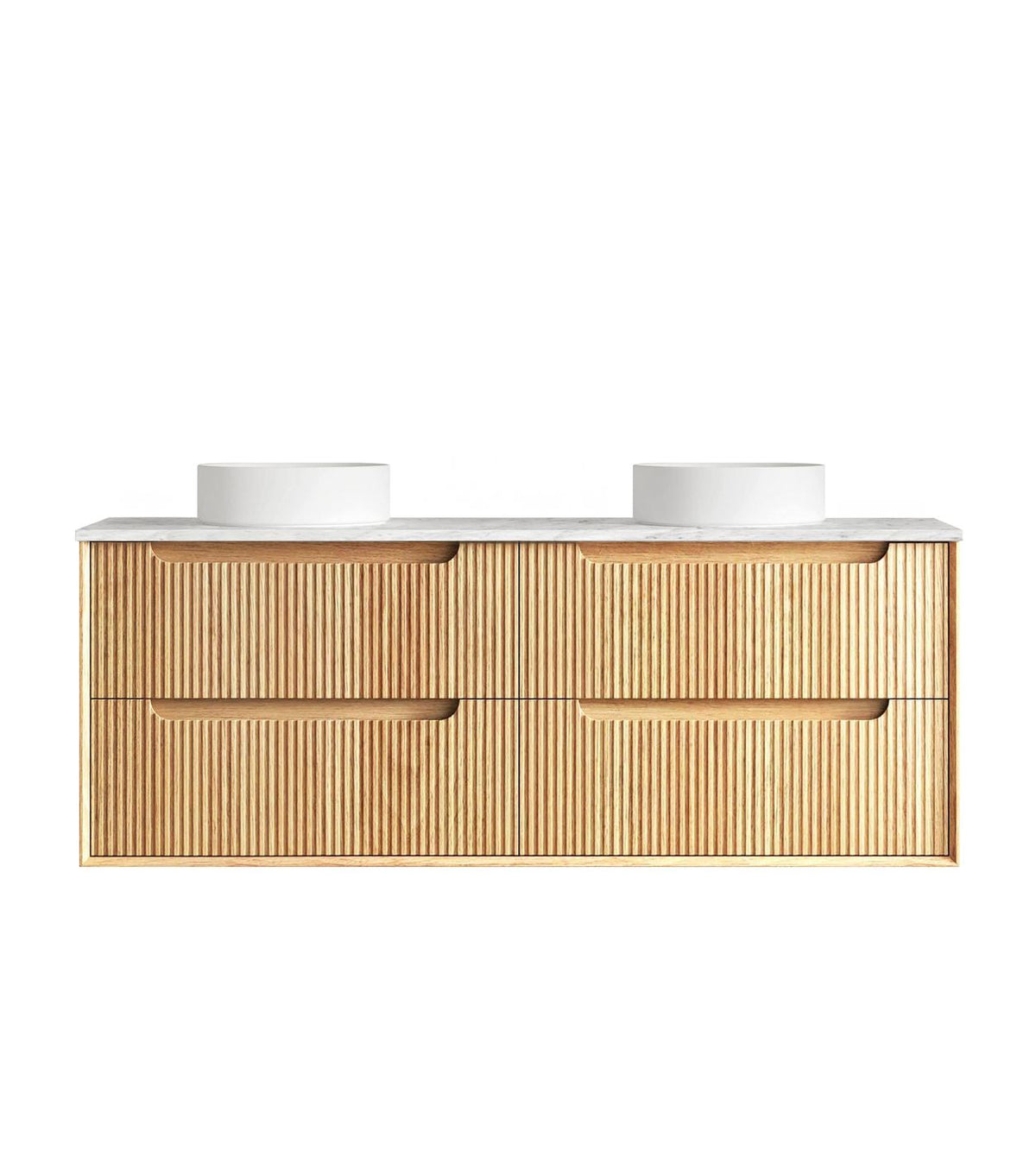 Otti Byron Fluted Vanity 1500mm Double Basin