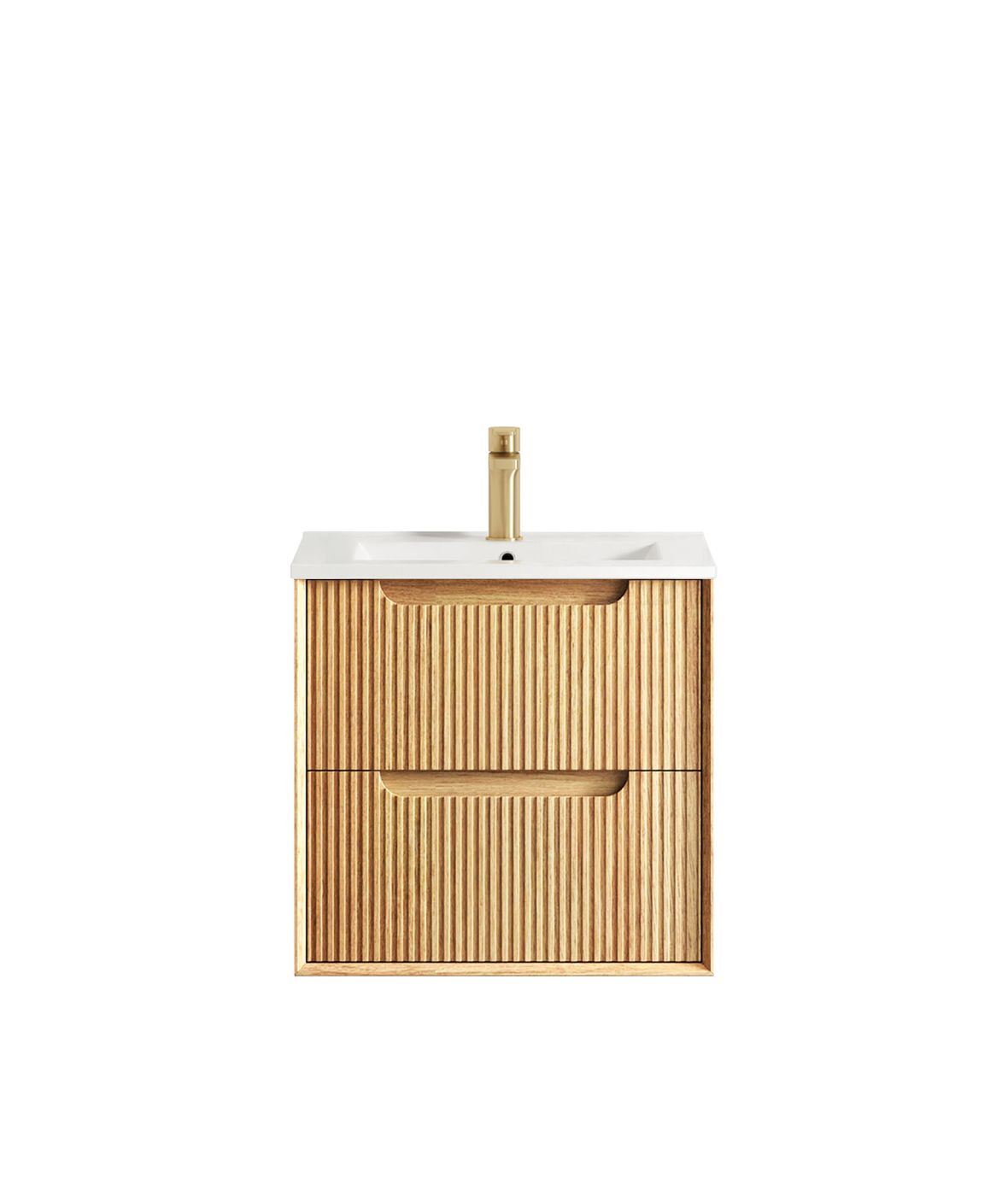 Byron Fluted 600mm Woodland Oak Wall Hung Vanity