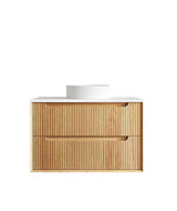 Byron Fluted 900mm Woodland Oak Wall Hung Vanity