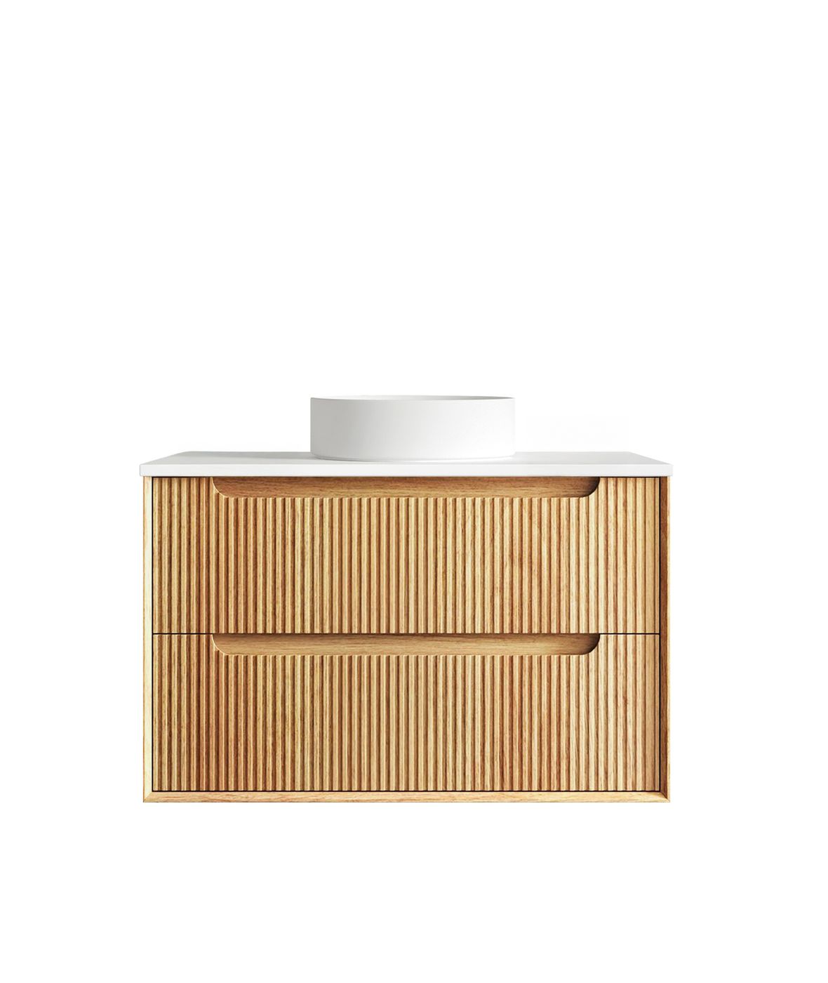 Byron Fluted 900mm Woodland Oak Wall Hung Vanity