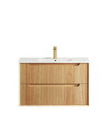 Byron Fluted 900mm Woodland Oak Wall Hung Vanity