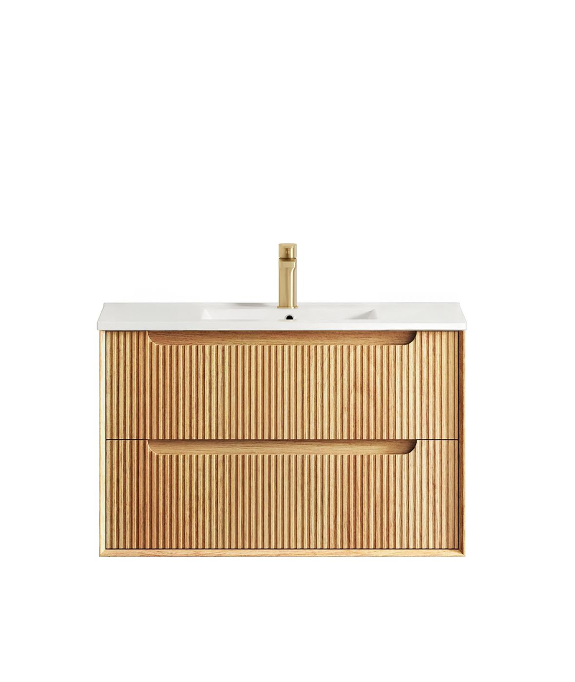 Byron Fluted 900mm Woodland Oak Wall Hung Vanity