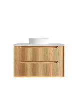 Byron Fluted 900mm Woodland Oak Wall Hung Vanity