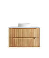 Byron Fluted 900mm Woodland Oak Wall Hung Vanity