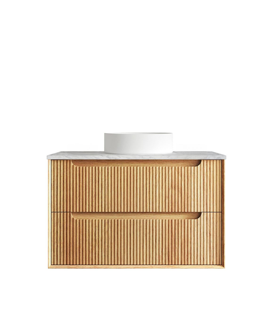 Byron Fluted 900mm Woodland Oak Wall Hung Vanity