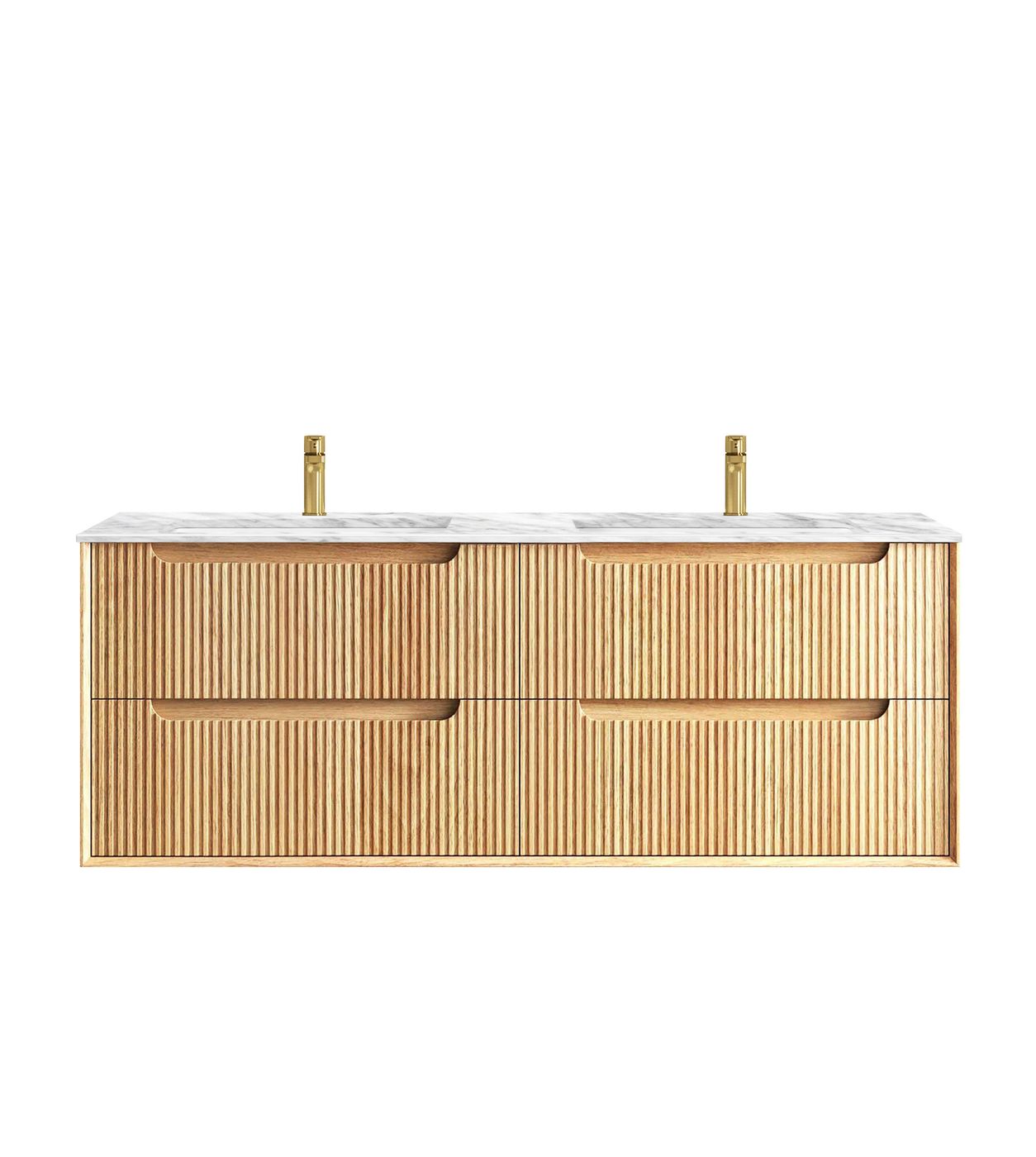 Byron Fluted 1500mm Woodland Oak Wall Hung Vanity