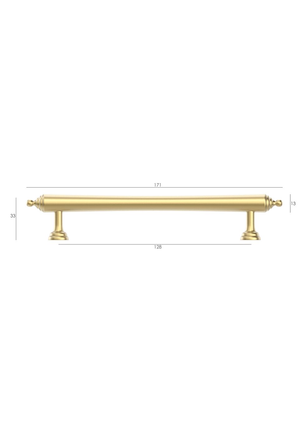 Heirloom - 171mm Brushed Brass Handle (Premium Solid Brass Construction)