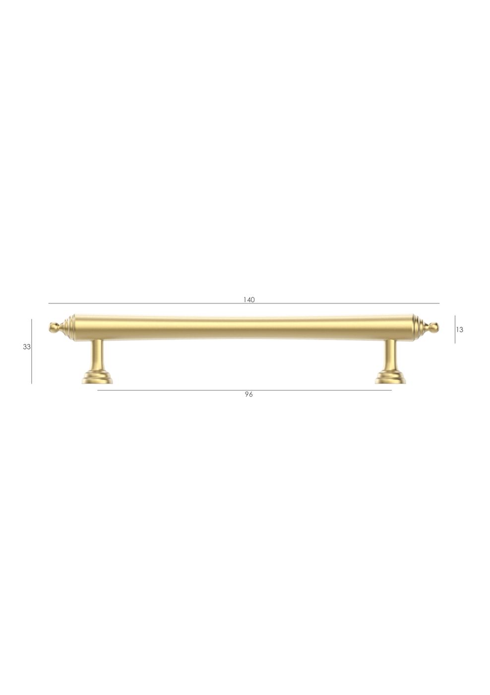 Heirloom - 140mm Brushed Brass Handle (Premium Solid Brass Construction)