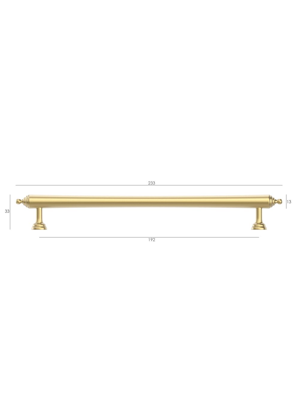 Heirloom - 233mm Brushed Brass Handle (Premium Solid Brass Construction)