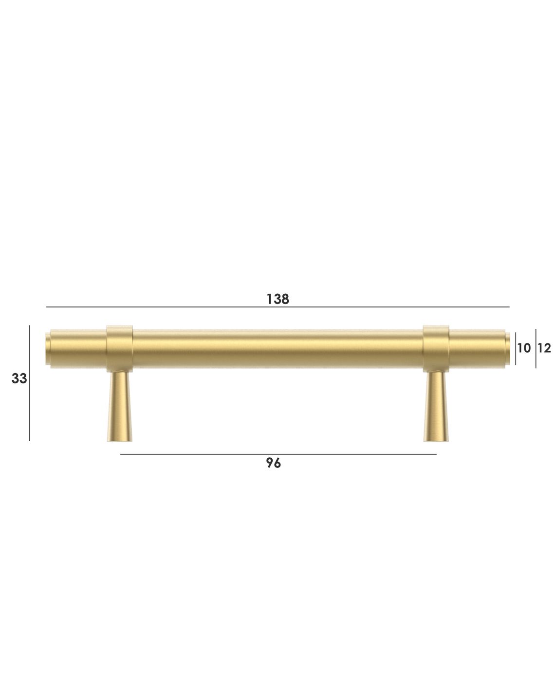 Astor - 138mm Brushed Brass Handle (Premium Solid Brass Construction)