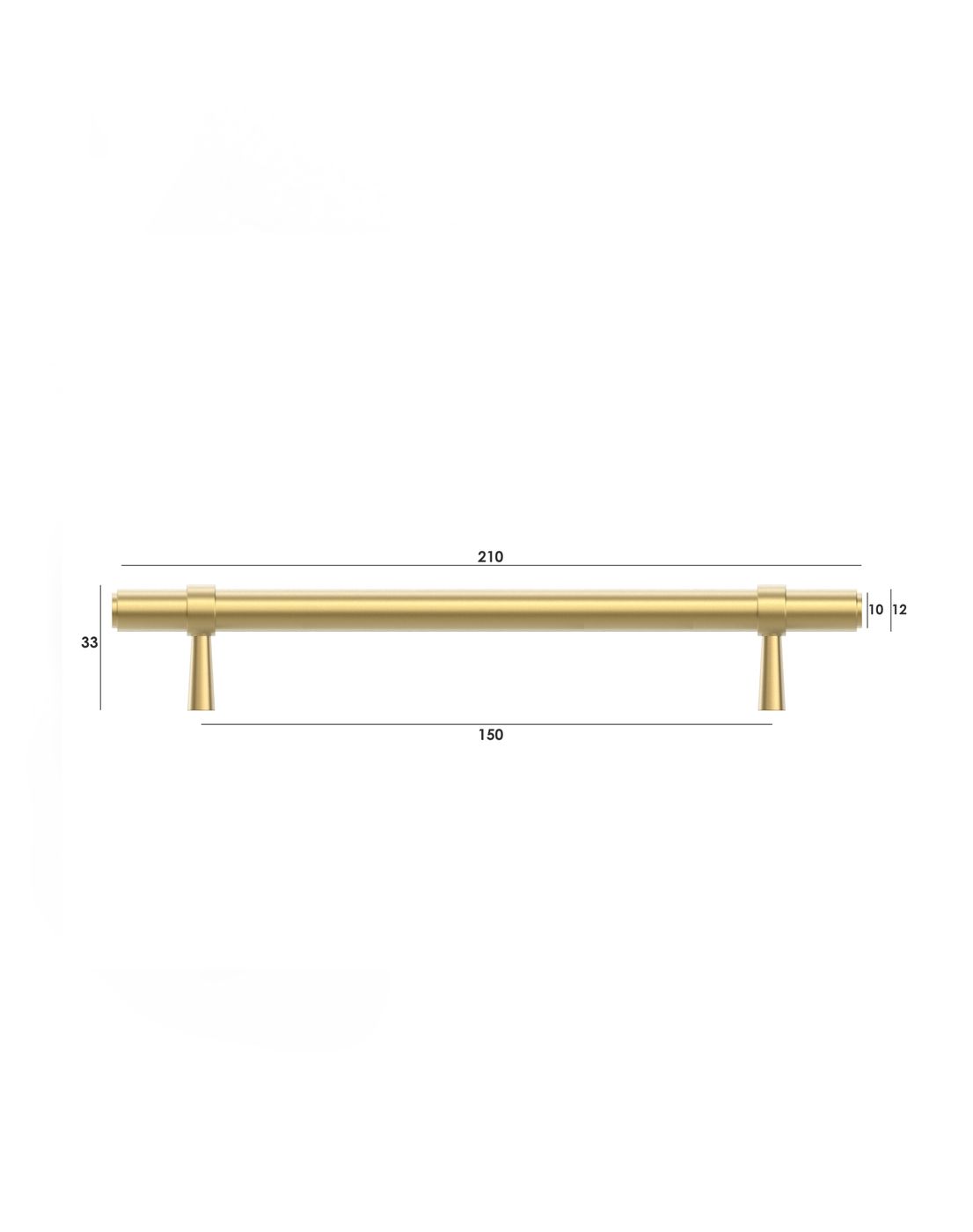 Astor - 210mm Brushed Brass Handle (Premium Solid Brass Construction)