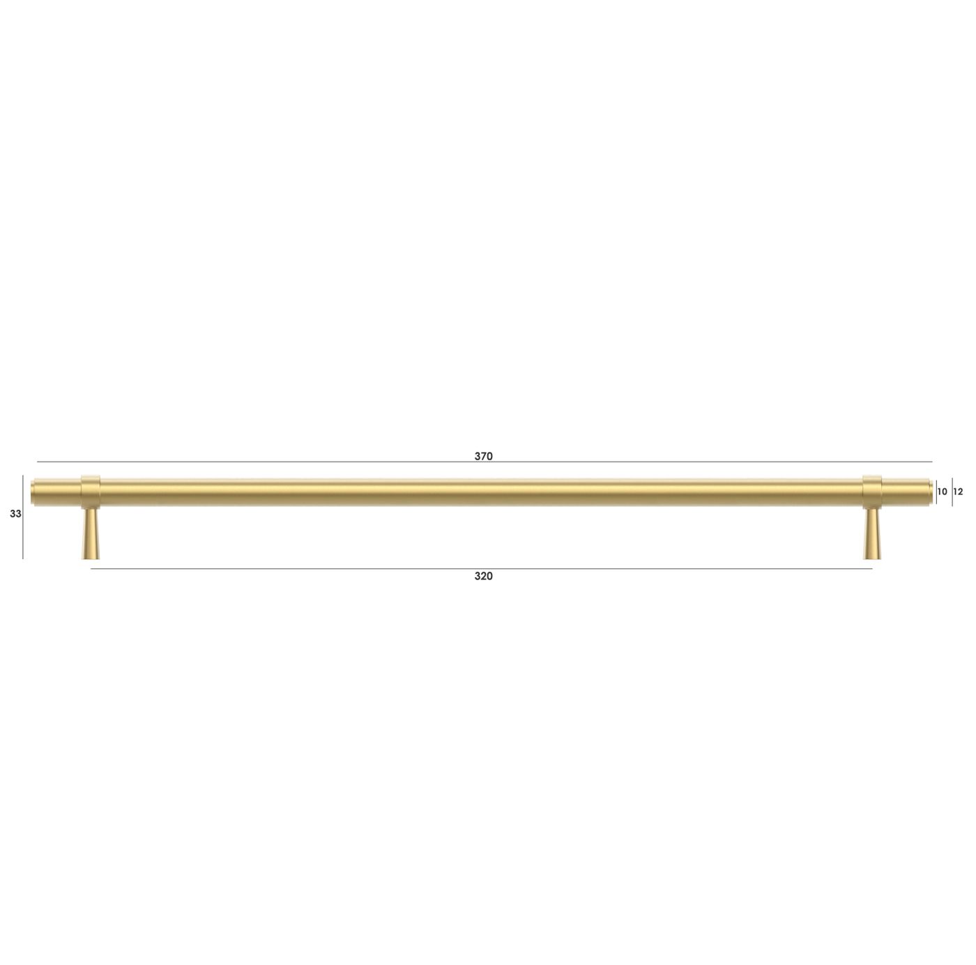 Astor - 370mm Brushed Brass Handle (Premium Solid Brass Construction)