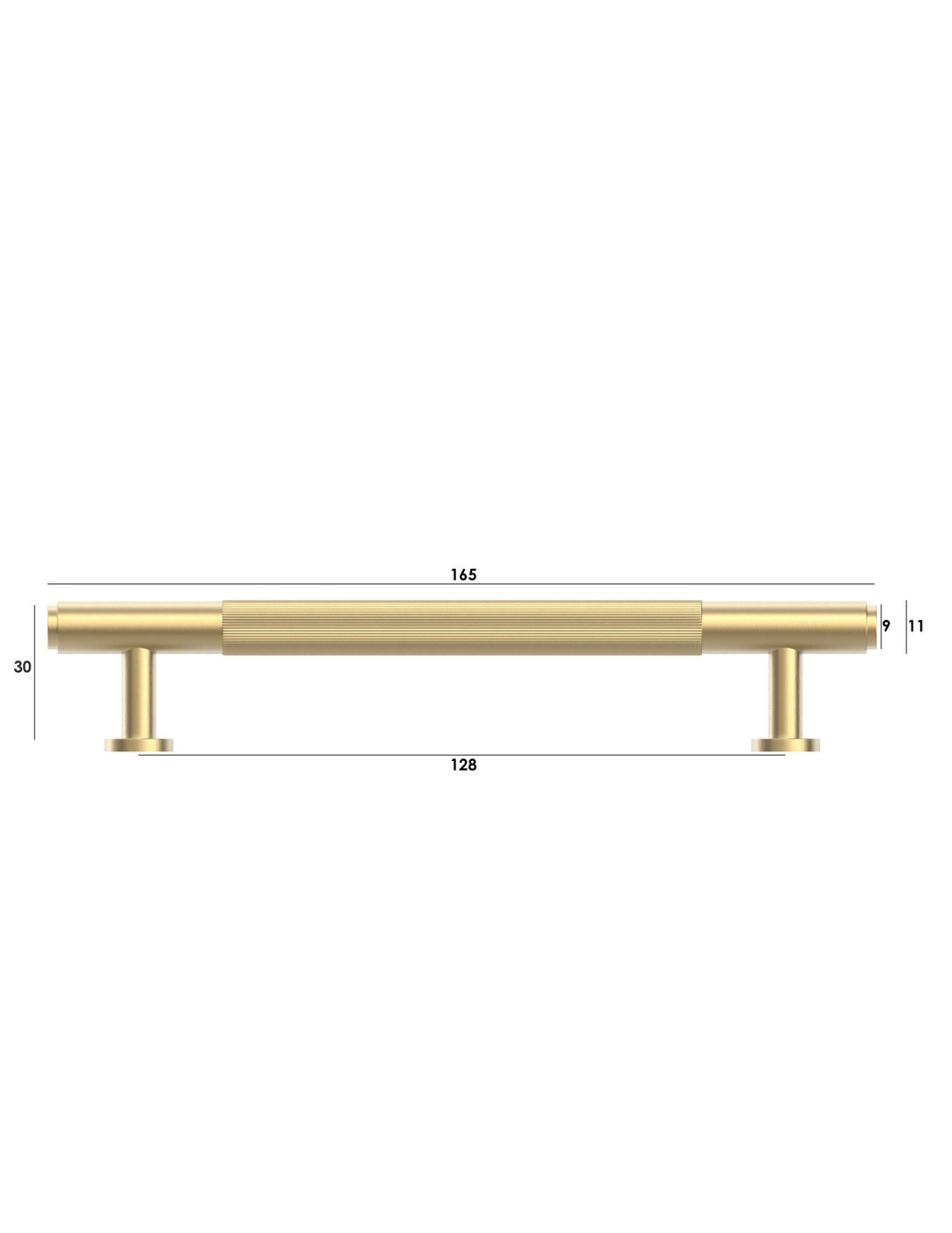 Soho - 165mm Brushed Brass Handle (Premium Solid Brass Construction)