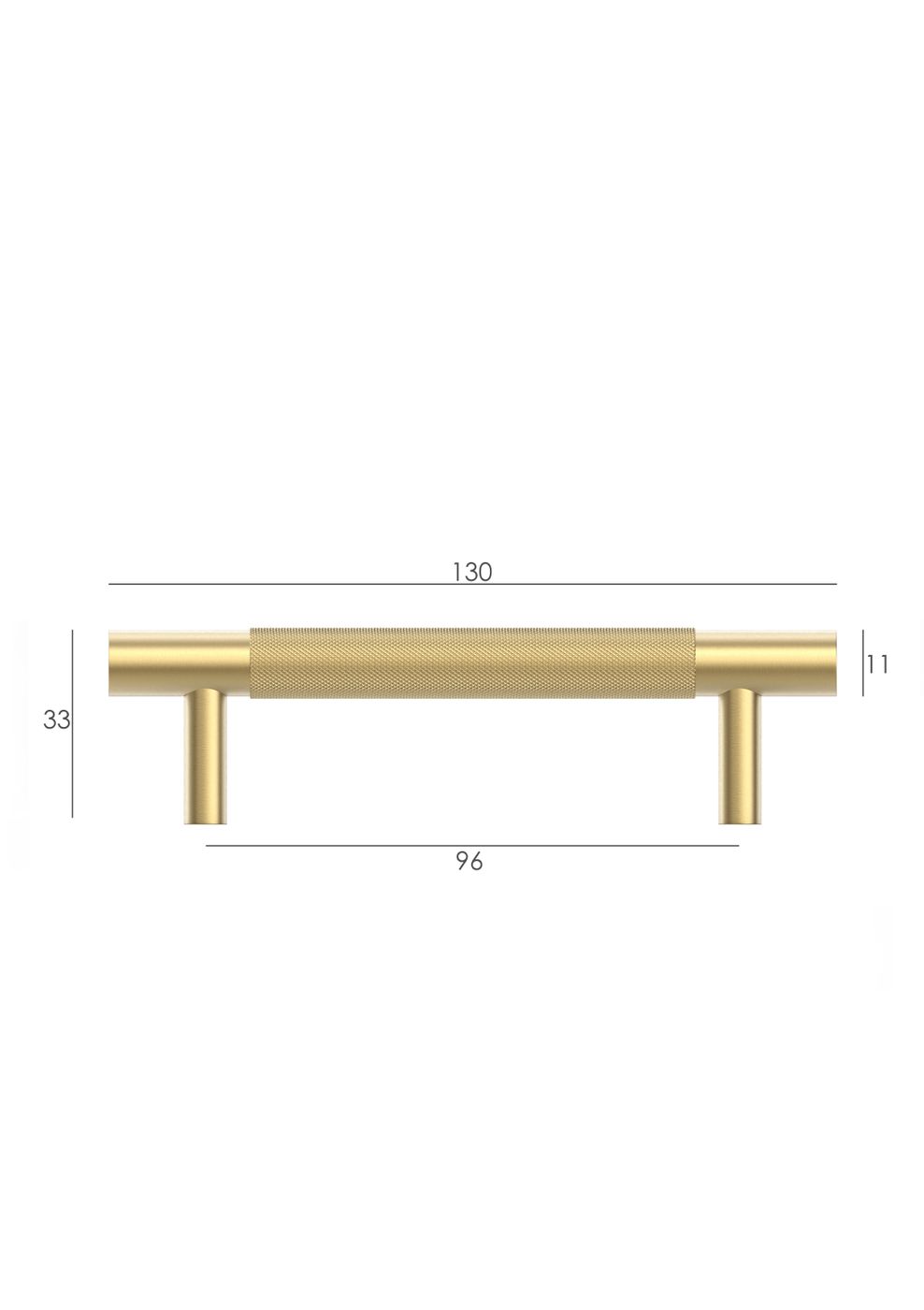 Nord - 130mm Brushed Brass Handle (Premium Solid Brass Construction)