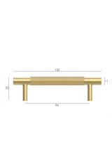 Nord - 130mm Brushed Brass Handle (Premium Solid Brass Construction)