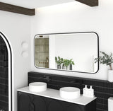 LED Newport 1500(W)x750(H) Black Metal Frame Tuffi Mirror- Install Horizontal or Vertical