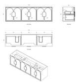 Laguna Mark II 1800mm Black Oak Wall Hung Vanity