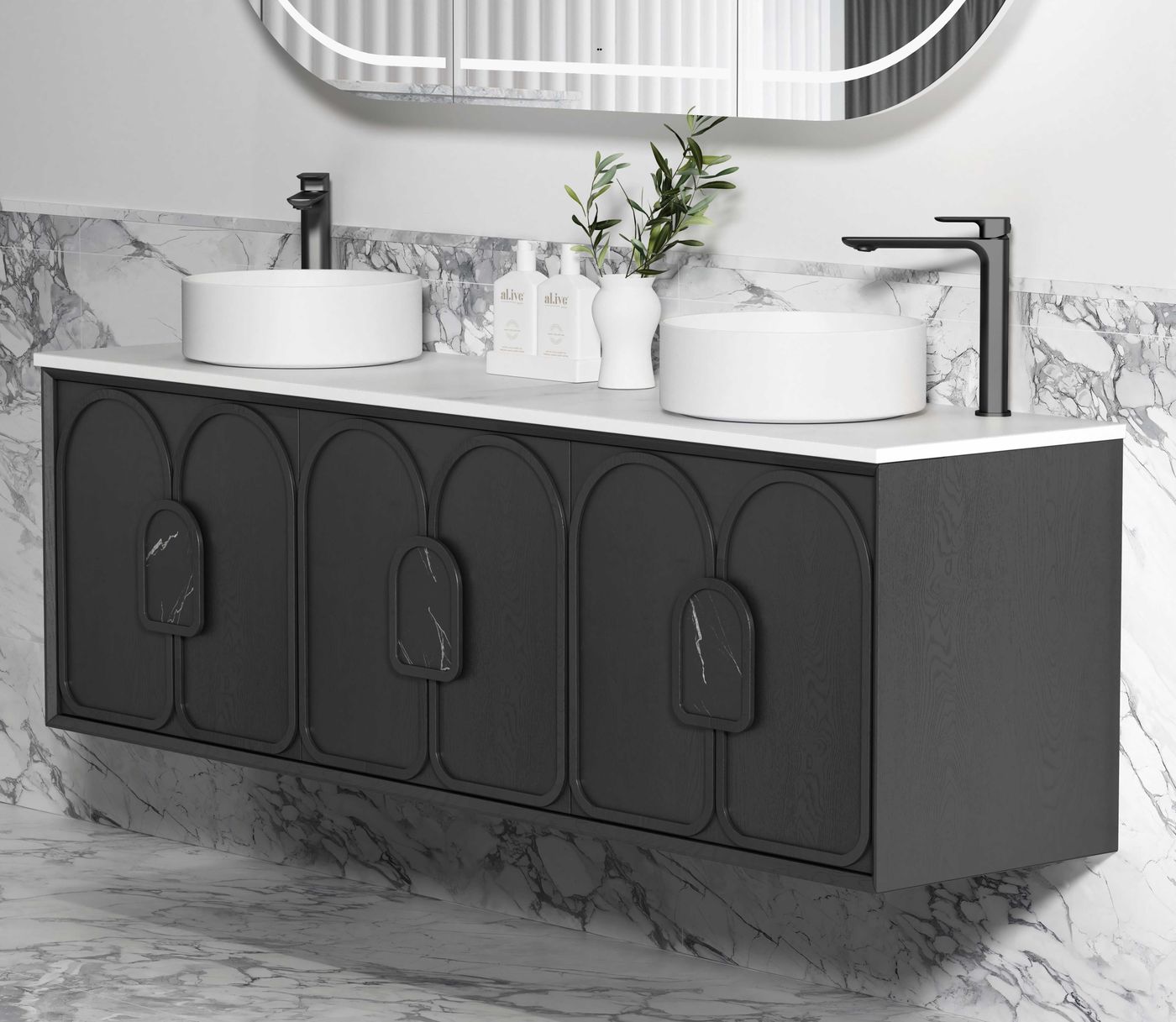 Laguna Mark II 1800mm Black Oak Wall Hung Vanity