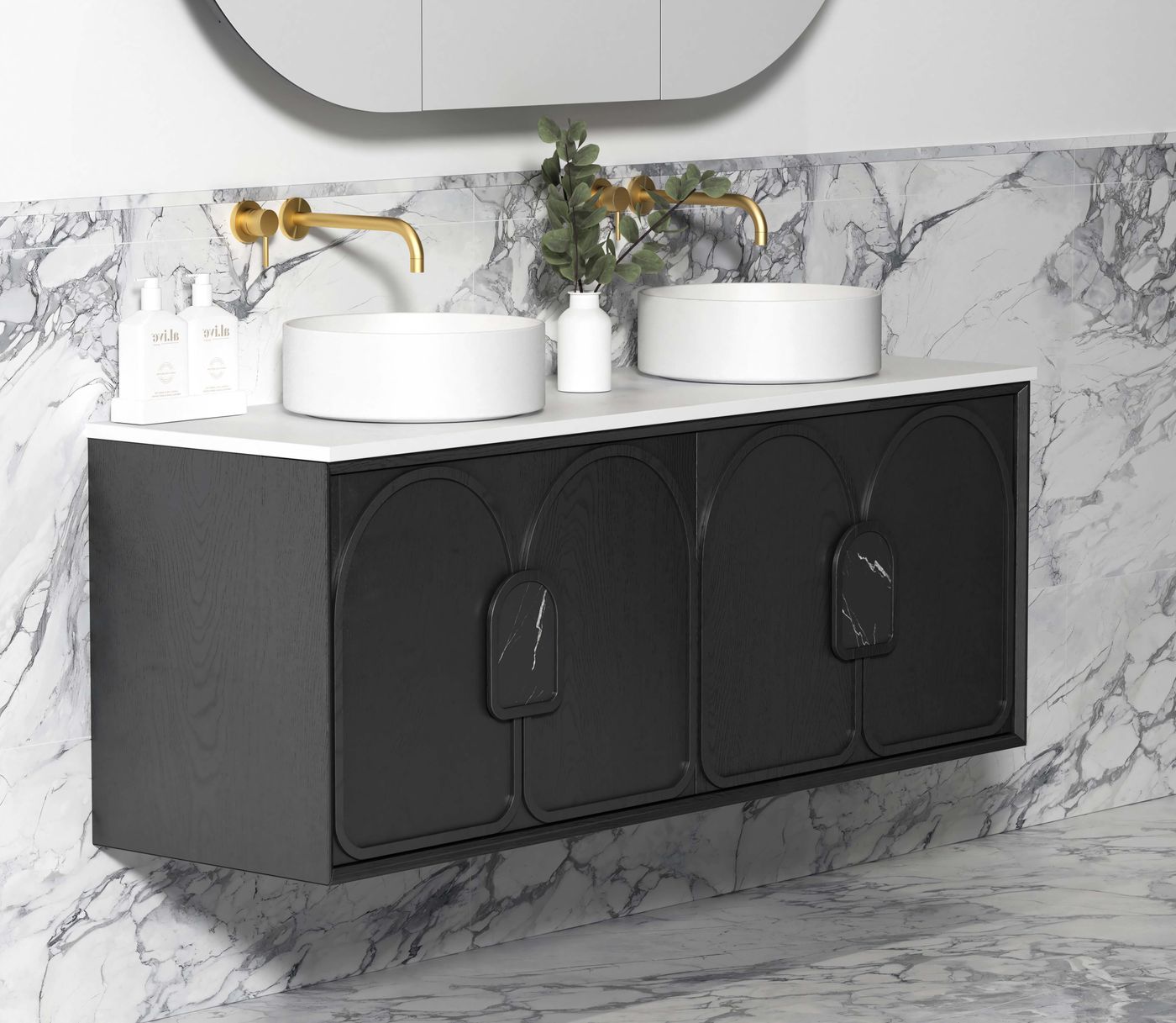 Laguna Mark II 1500mm Black Oak Wall Hung Vanity