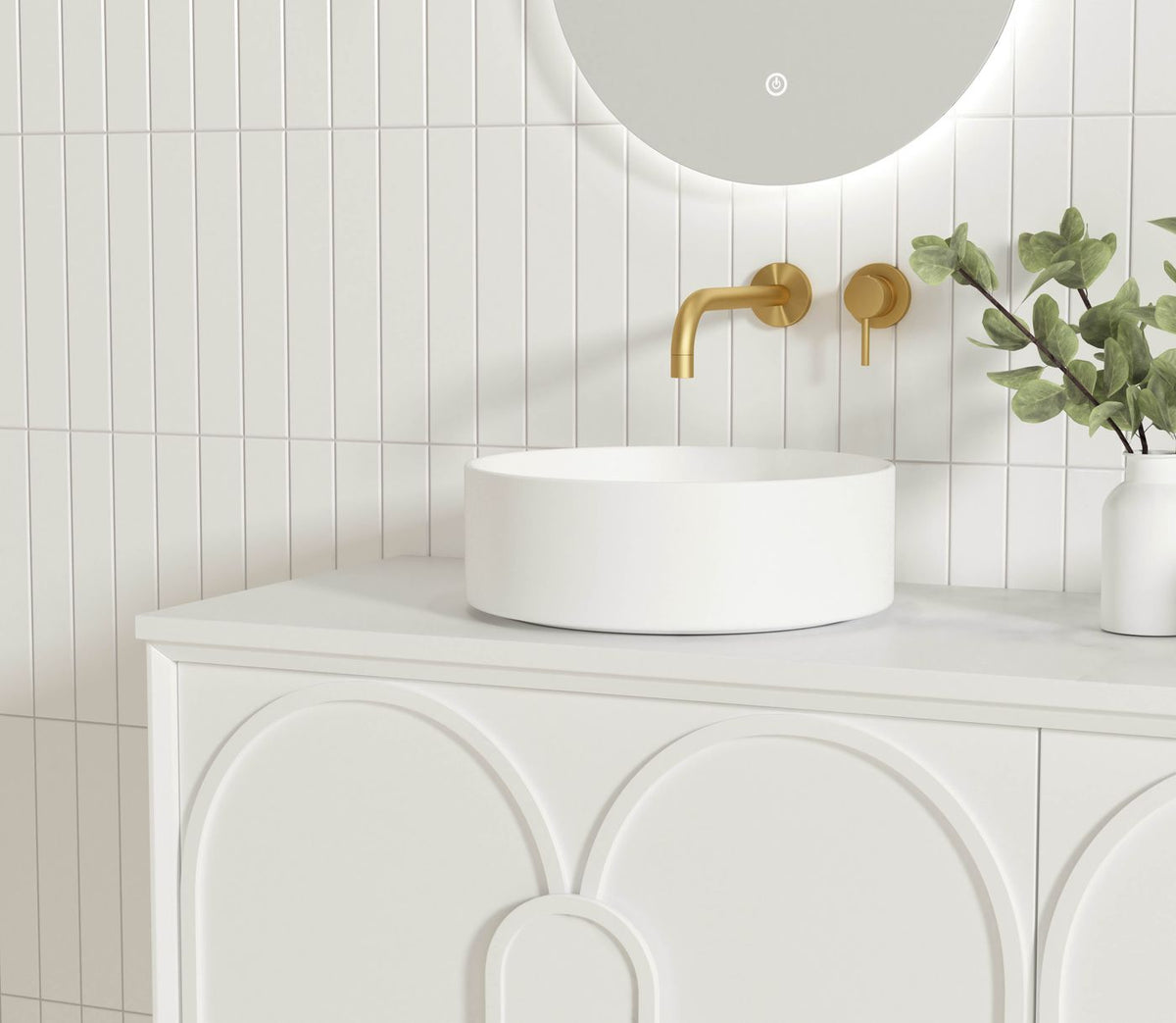 Laguna Mark II 1500mm Matte White Wall Hung Vanity - side profile view