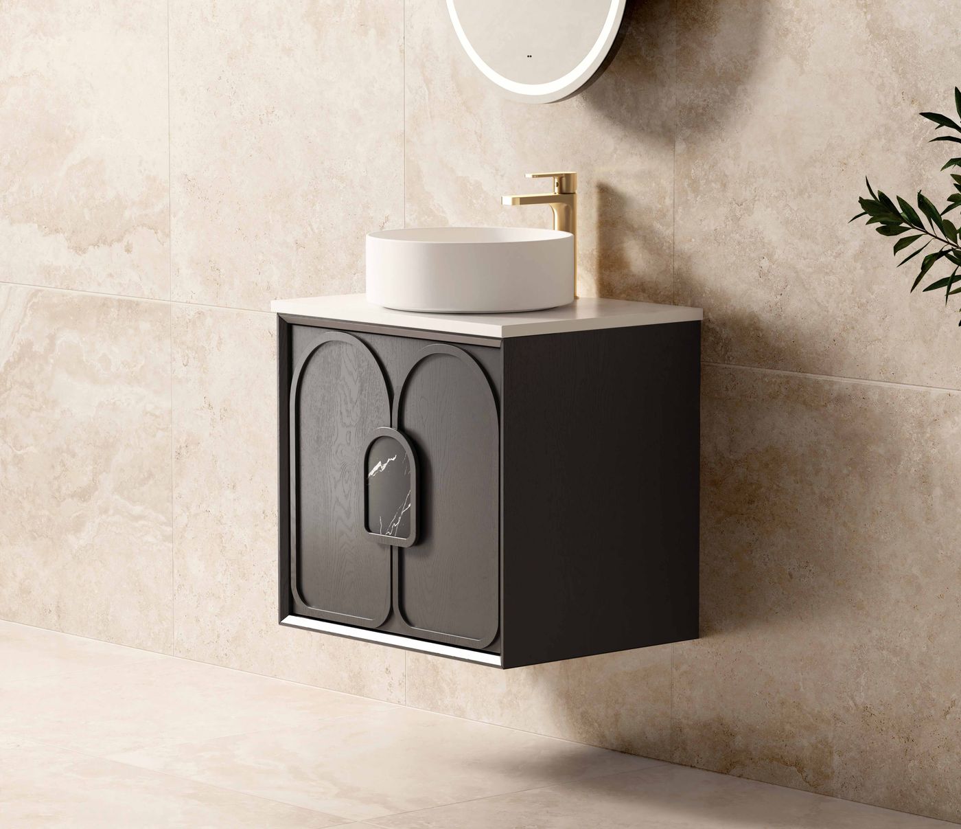 Laguna Mark II 600mm Black Oak Wall Hung Vanity