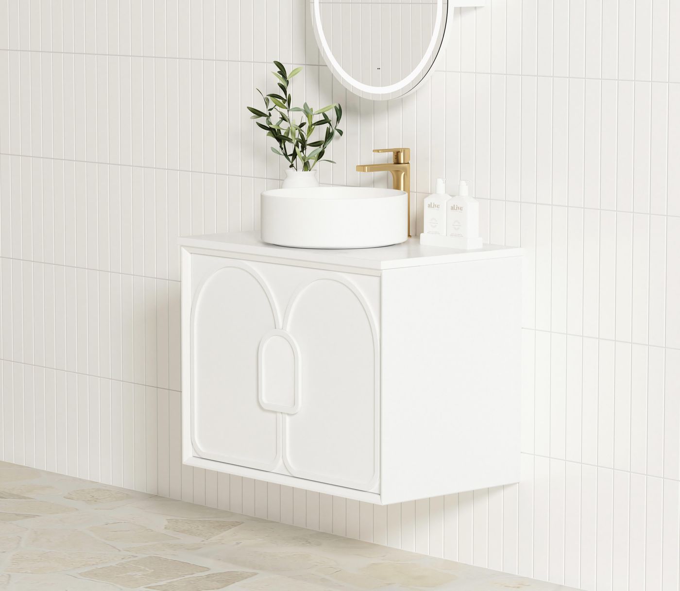Laguna Mark II 600mm Matte White Wall Hung Vanity