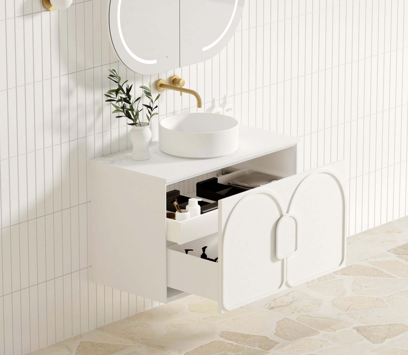 Laguna Mark II 900mm Matte White Wall Hung Vanity