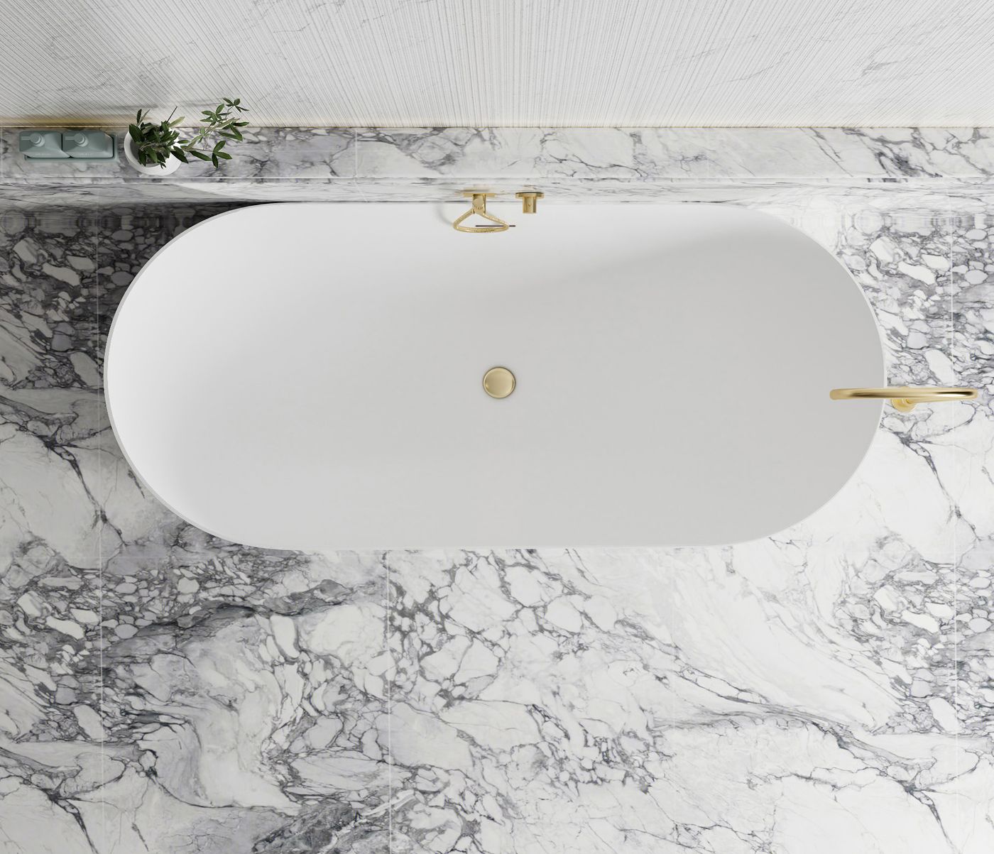 Attica Bondi 1700 Matte White Bath with Overflow