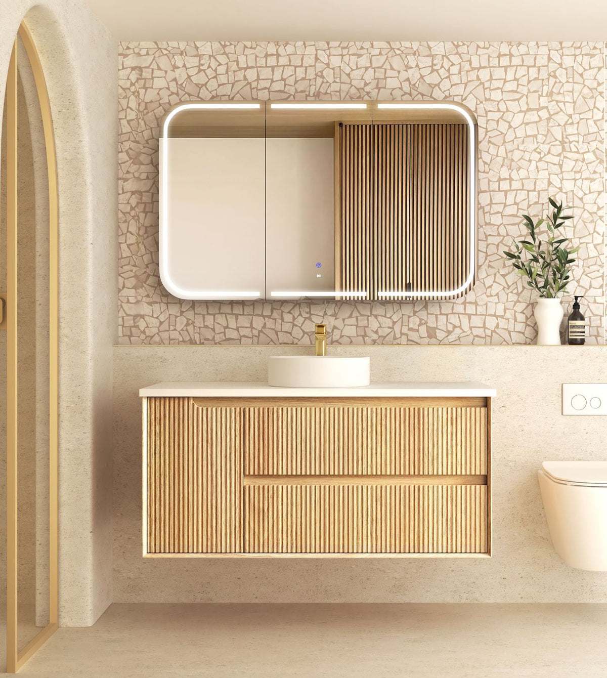 Otti Byron Fluted Vanity 1200mm Single Basin