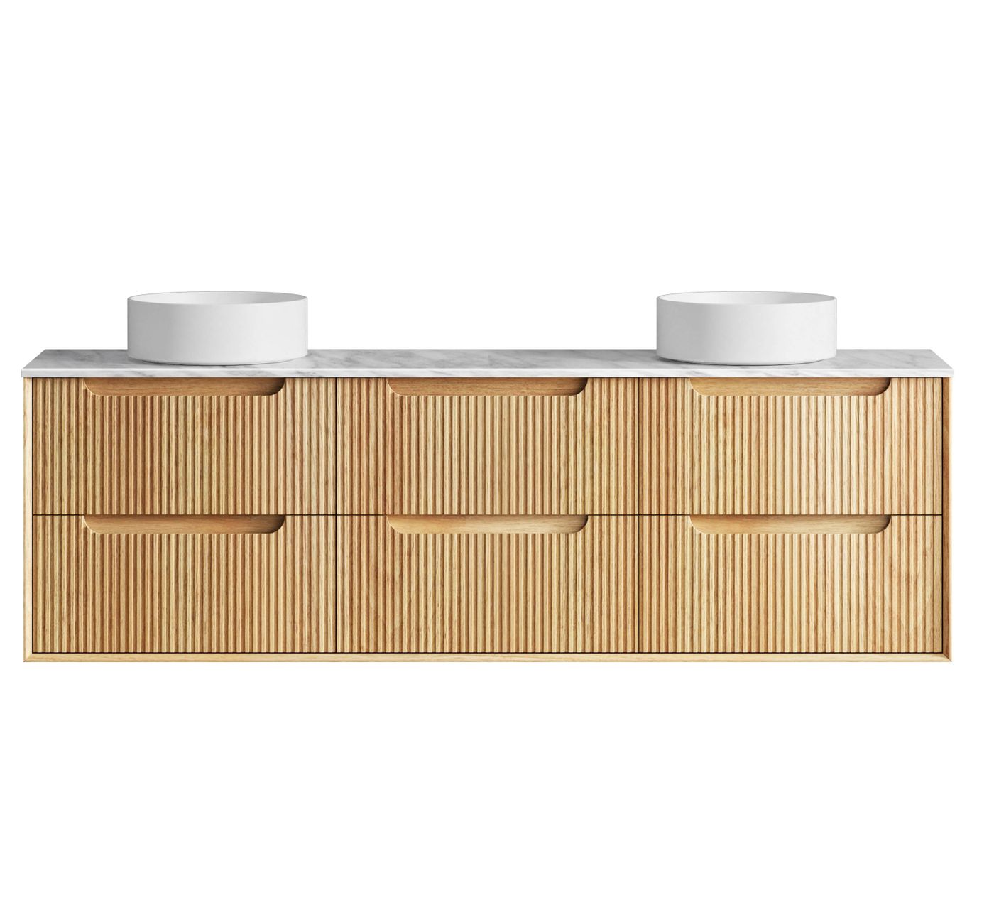 Byron Fluted 1800mm Woodland Oak Wall Hung Vanity