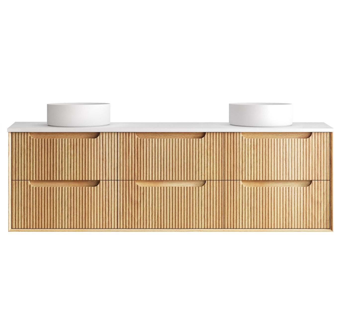 Byron Fluted 1800mm Woodland Oak Wall Hung Vanity
