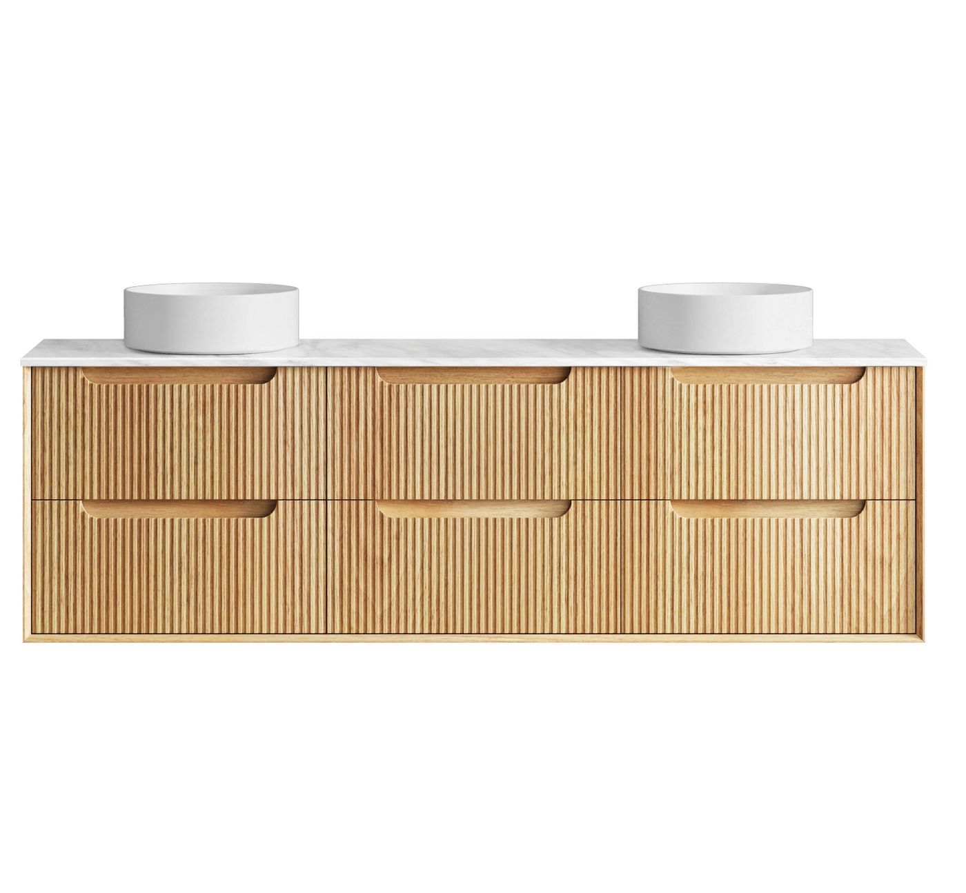 Byron Fluted 1800mm Woodland Oak Wall Hung Vanity