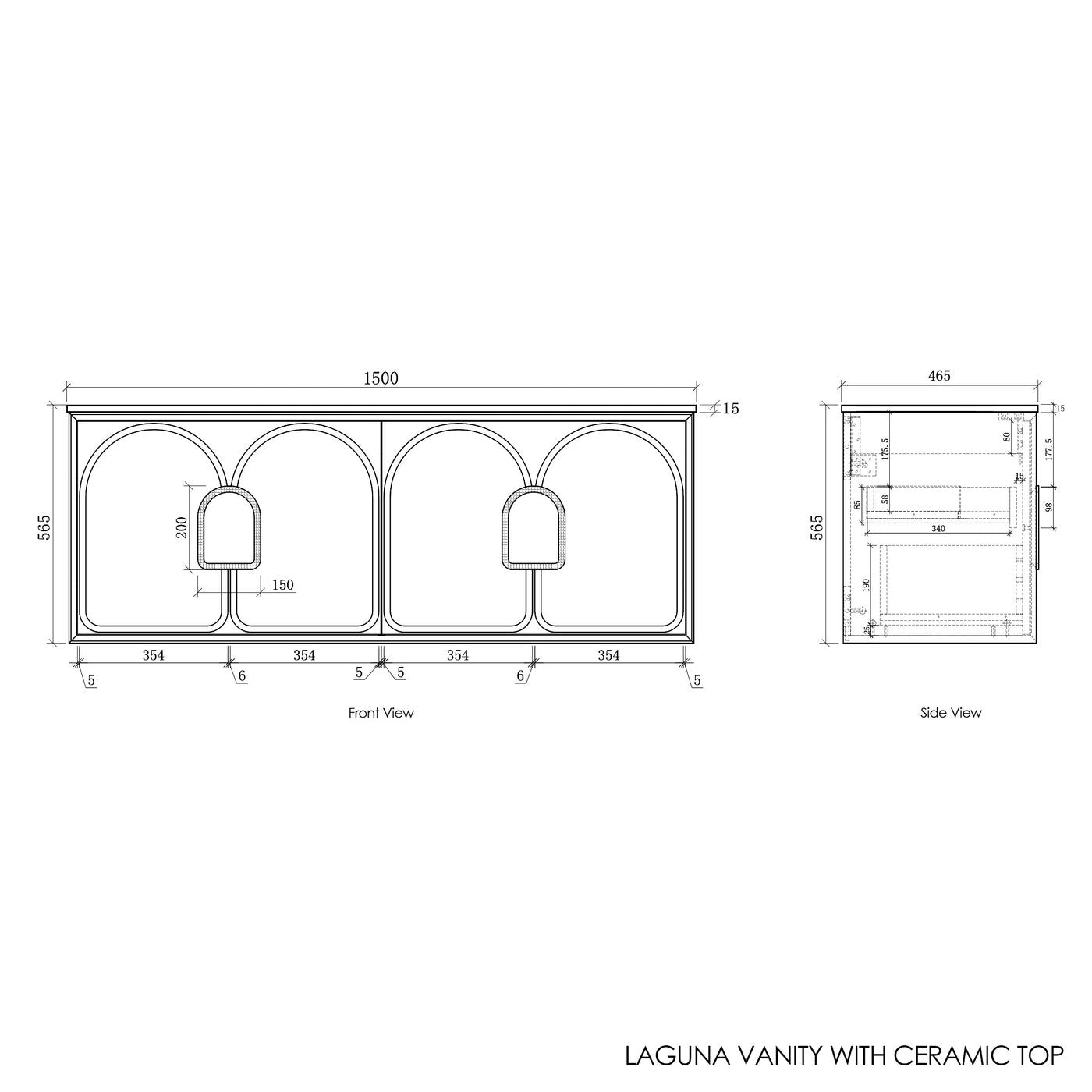 Laguna Mark II 1500mm Matte White Wall Hung Vanity