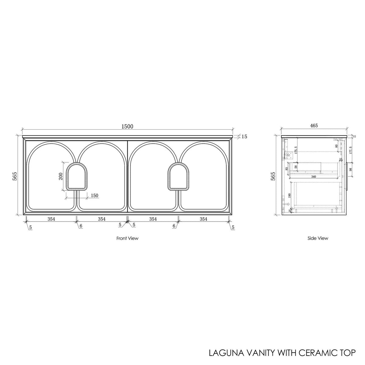 Otti Laguna MKII Vanity 1500mm Double Basin
