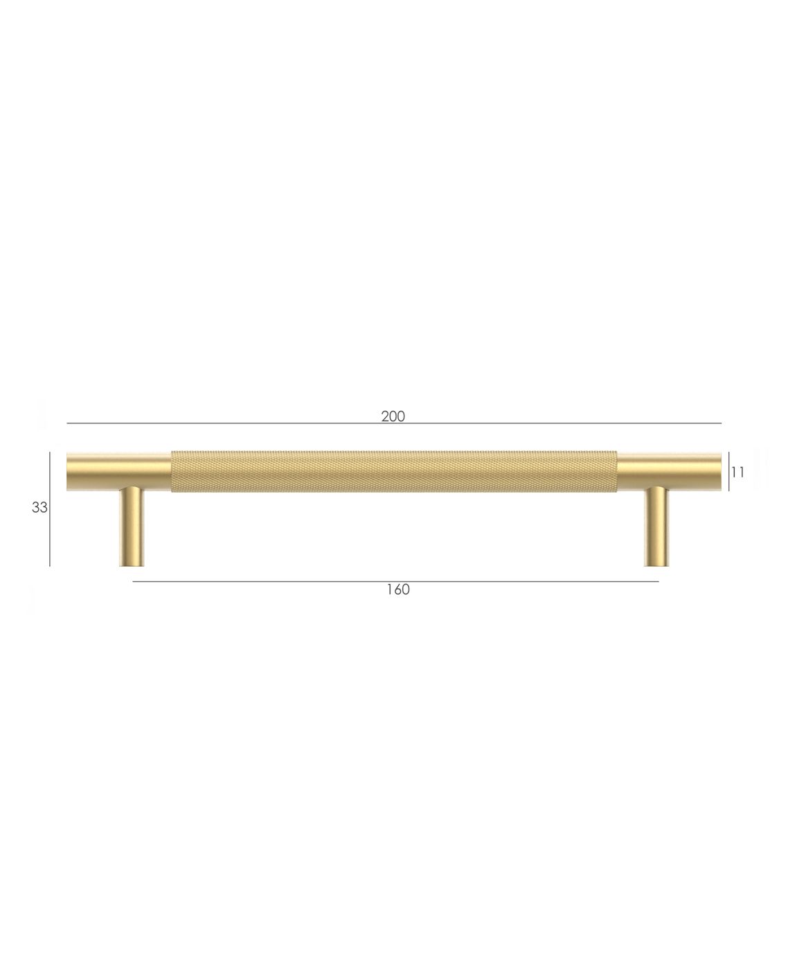 Nord - 200mm Brushed Brass Handle (Premium Solid Brass Construction)