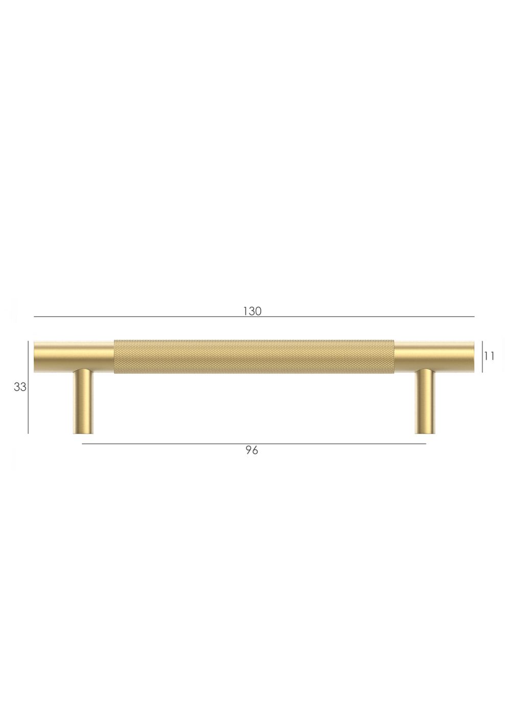 Nord - 165mm Brushed Brass Handle (Premium Solid Brass Construction)