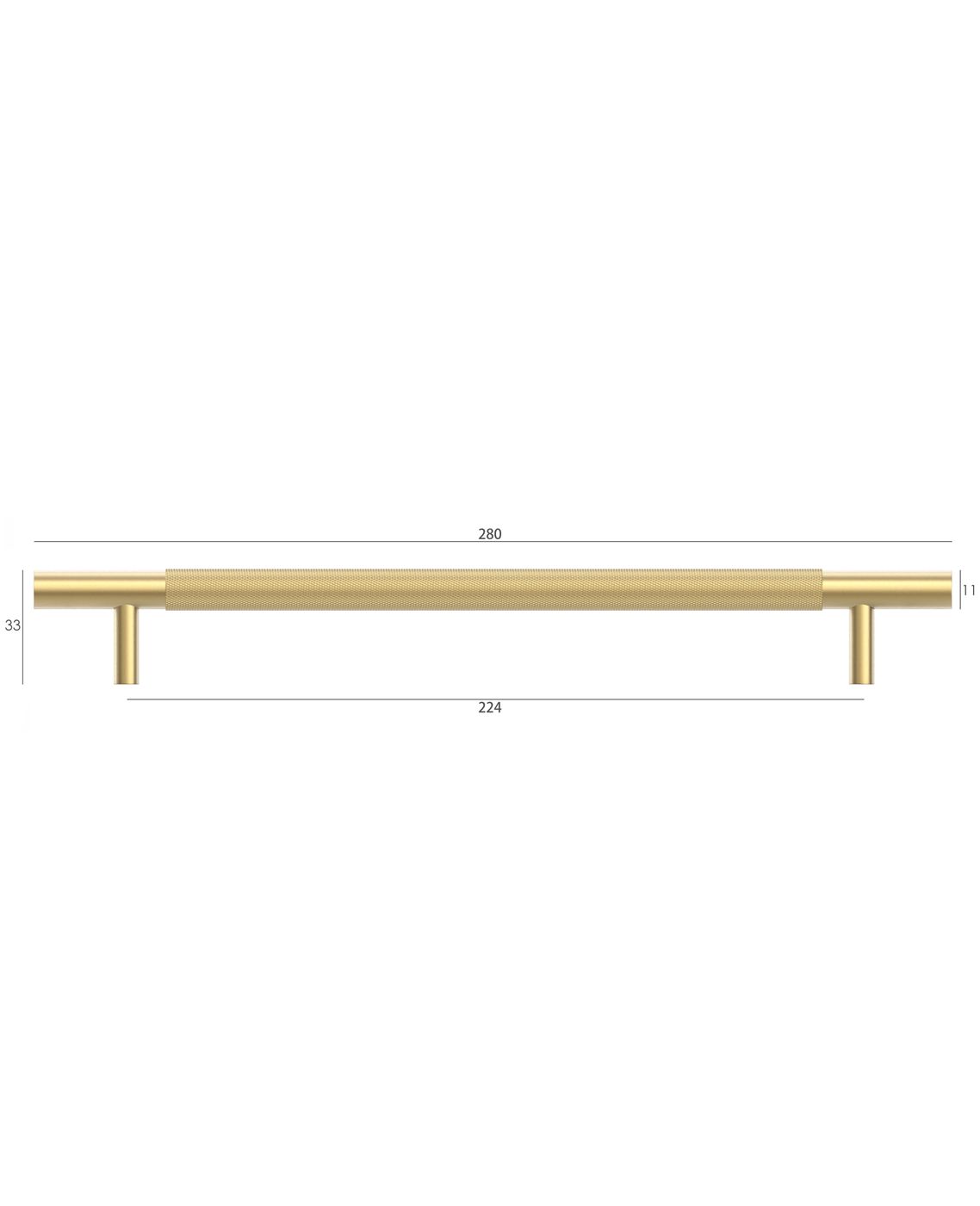 Nord - 280mm Brushed Brass Handle (Premium Solid Brass Construction)